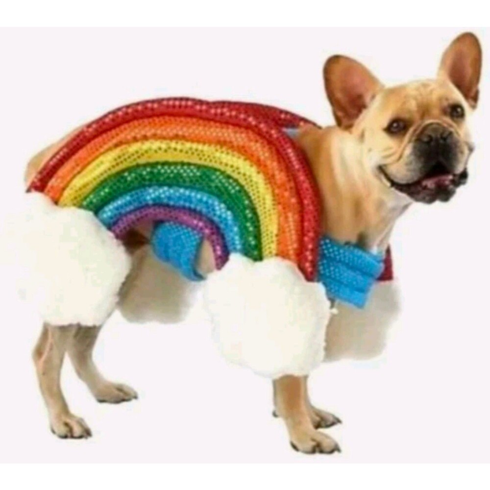 PetSmart You Are Loved Rainbow Clouds Dog Costume Size Small Pride Halloween